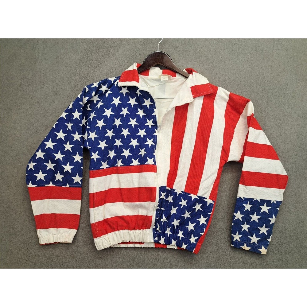 Vtg Carabella Jacket Olympics Team USA American Flag Bomber Zip Up Small